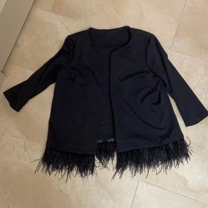 Feather Trimmed Topper Jacket